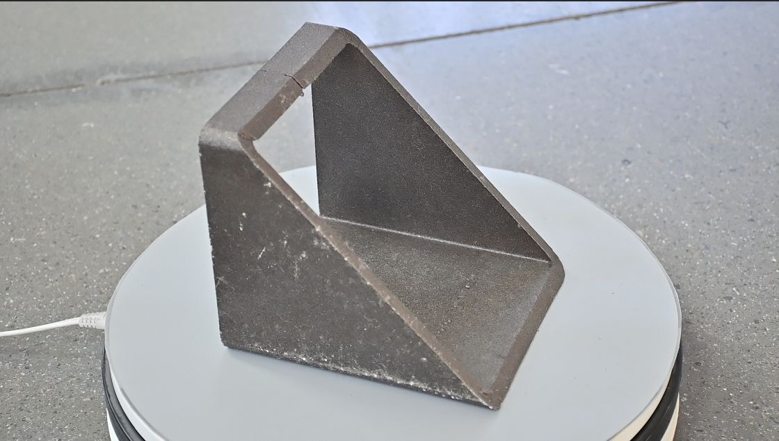 Fabricated steel box bracket with precisely beveled edges