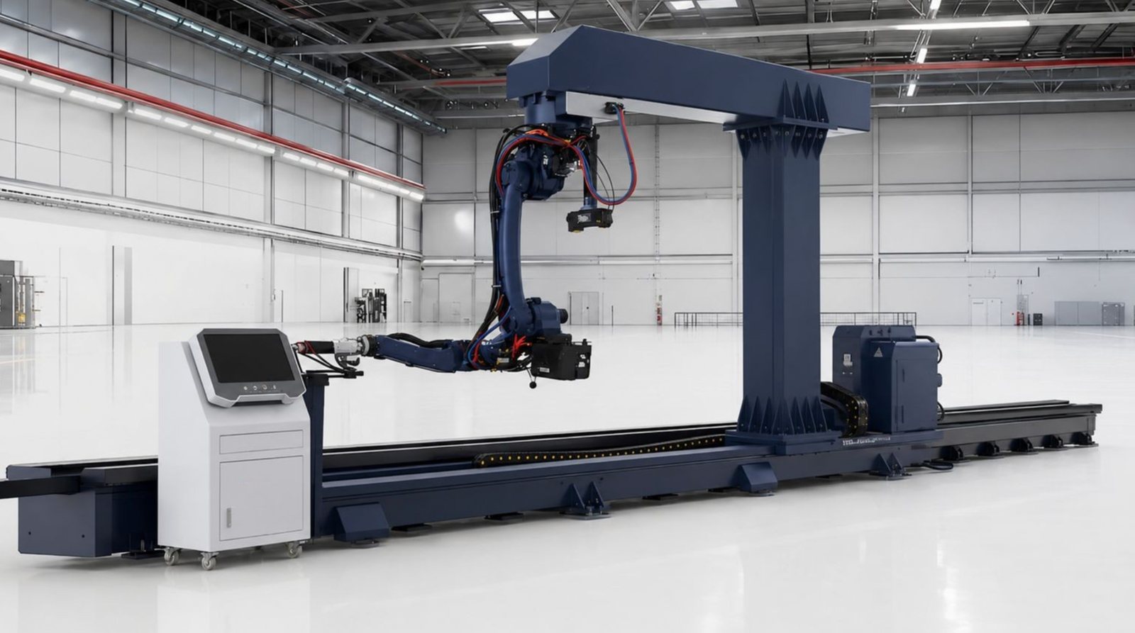 Robotic welding cell joining steel at Industrial Machine Worx