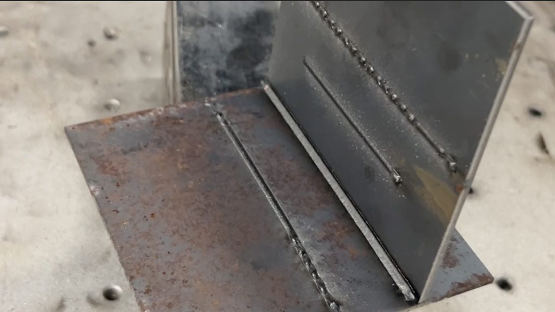 Welded steel fabricated sample