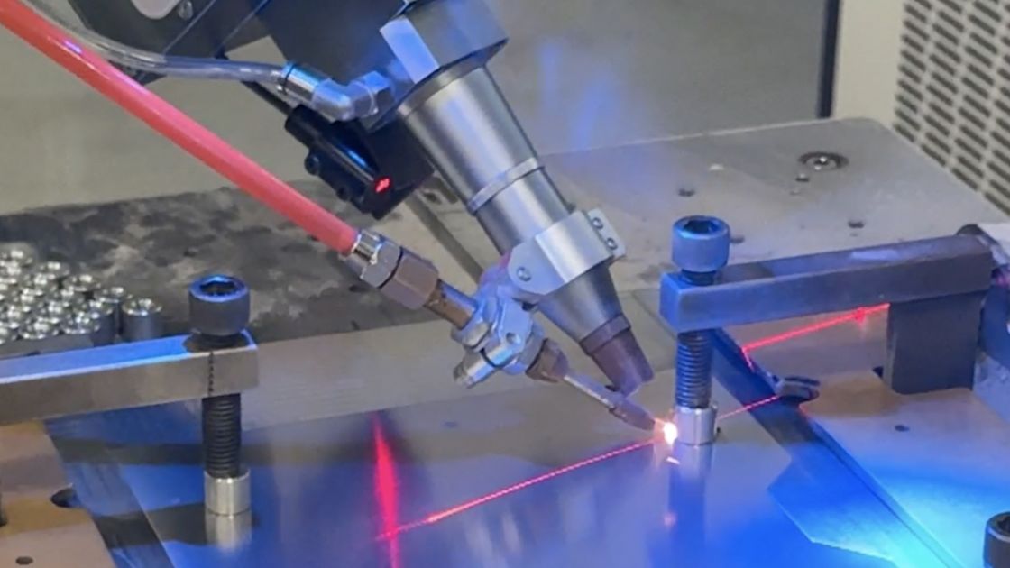 Close-up of a finished weld bead on steel